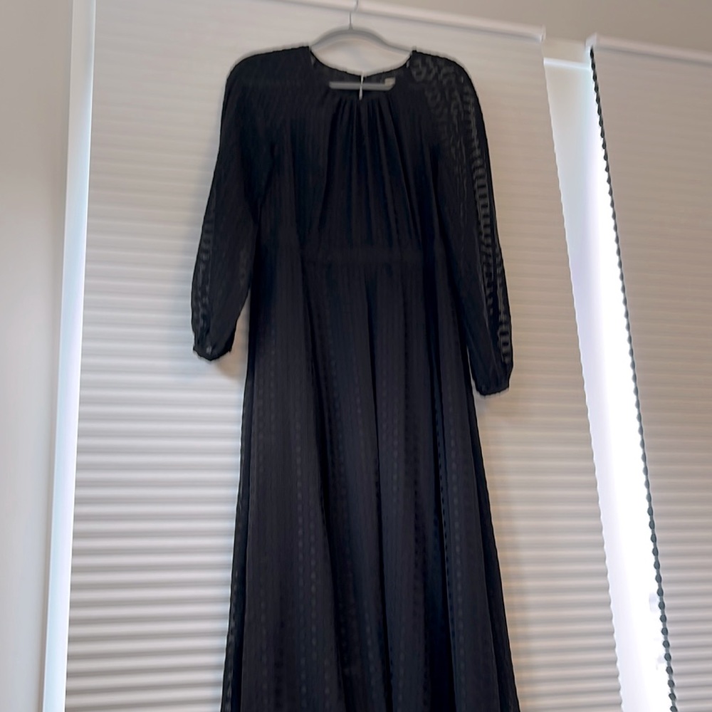 Long sleeve black formal dress